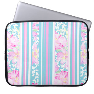 Rozen voor grafische roze, turkooisstrips: laptoph laptop sleeve