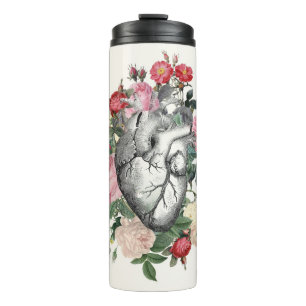 Rozen voor haar thermische harttumbler thermosbeker