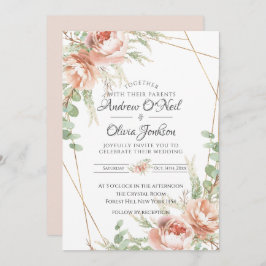 Rozen voor het uitnodigen van bruiloft kaart