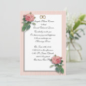 rozen voor huwelijksuitnodiging shabby kaart (Staand voorkant)