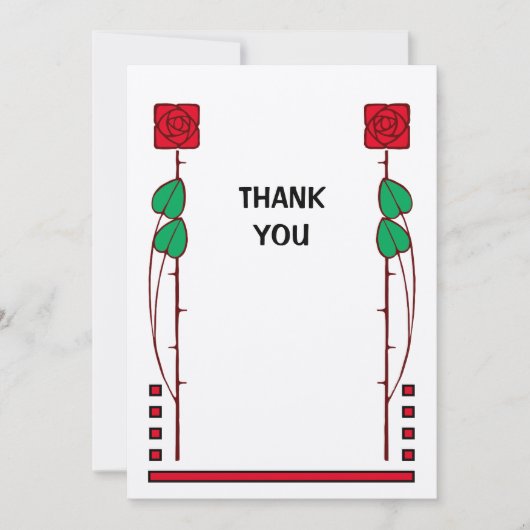 Rozen voor  kunst en ambachtelijke stijl bedankkaart (Voorkant)