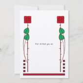 Rozen voor  kunst en ambachtelijke stijl bedankkaart (Achterkant)