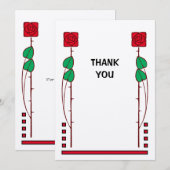 Rozen voor  kunst en ambachtelijke stijl bedankkaart (Voorkant / Achterkant)