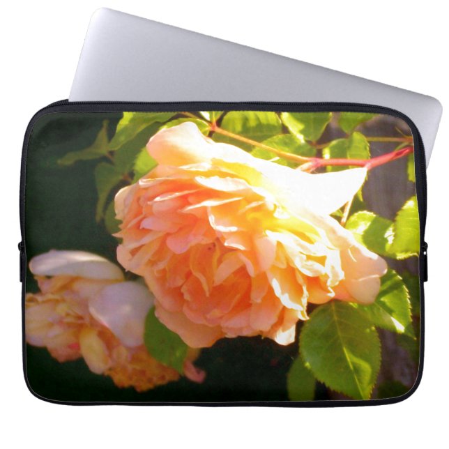 Rozen voor landdoorsnede laptop sleeve (Voorkant)