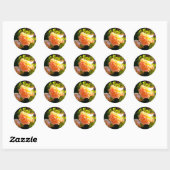 Rozen voor landdoorsnede ronde sticker (Vel)