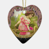 Rozen voor Love Victoriaans IV Keramisch Ornament (Links)