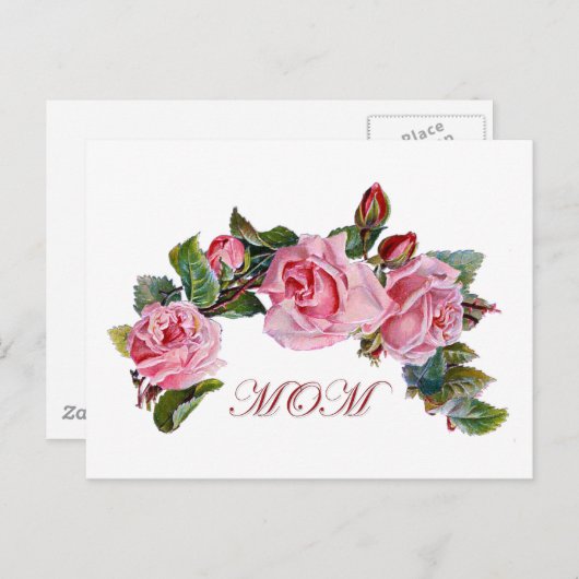 Rozen voor mam briefkaart (Voorkant / Achterkant)