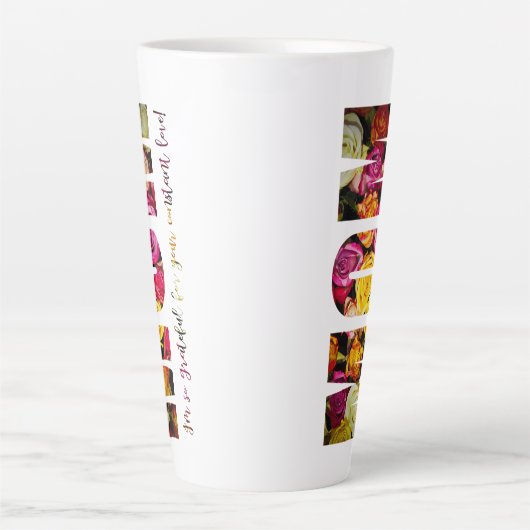 Rozen voor mam latte mok (Voorkant)