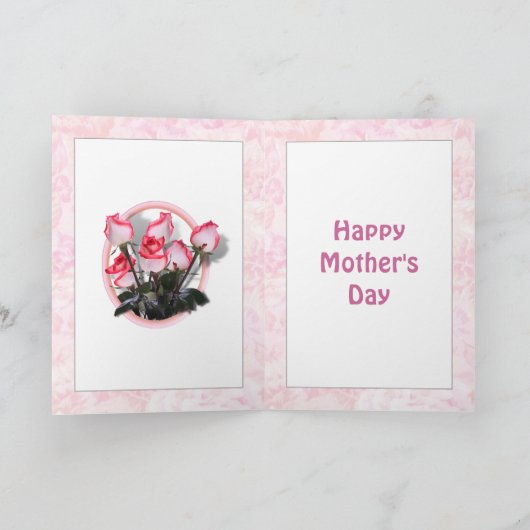 Rozen voor mam op Moederdag Kaart (Binnen)