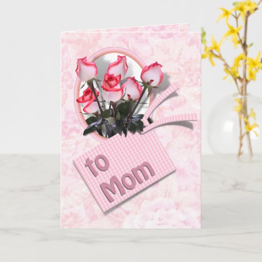 Rozen voor mam op Moederdag Kaart (Gele Bloem)