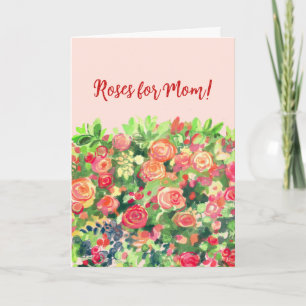 Rozen voor mam, platte Kaart