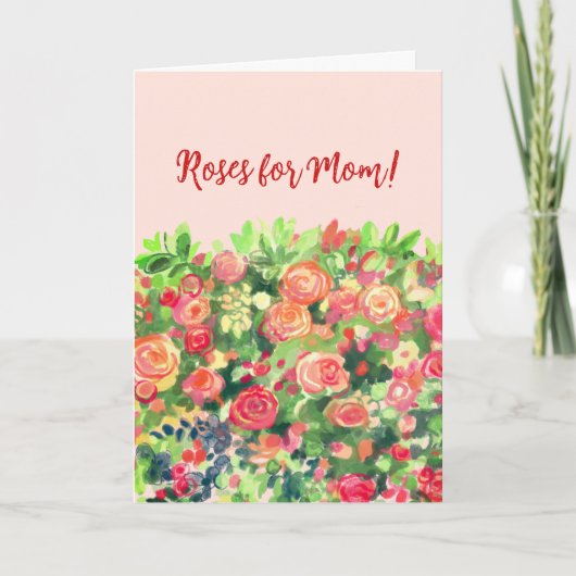 Rozen voor mam, platte Kaart (Voorkant)