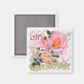 Rozen voor mijn liefde ~ Birthday Magnet (Voorkant / Achterkant)