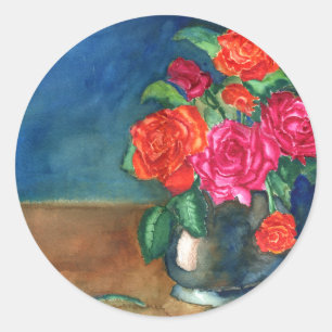 Rozen voor mijn liefde ronde sticker