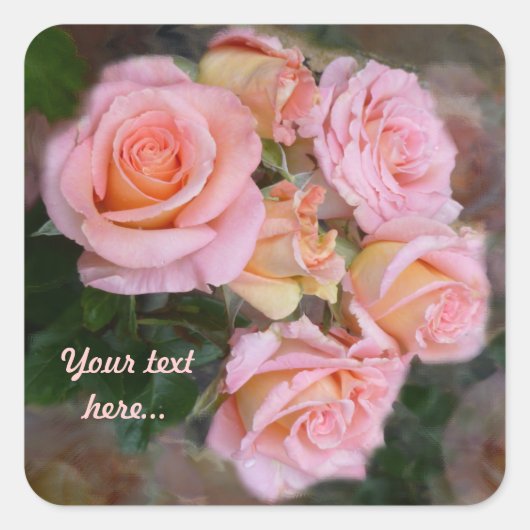 Rozen voor mijn Liefde ~ Vierkante Stickers (Voorkant)