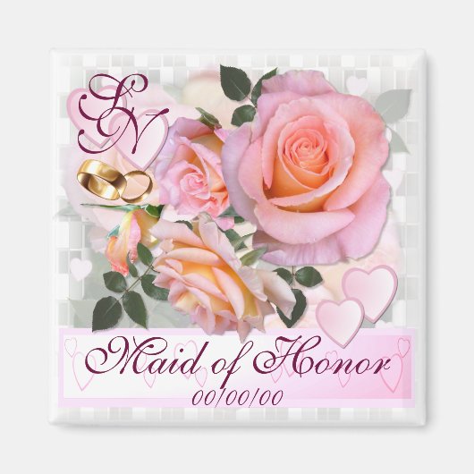 Rozen voor mijn liefde ~ Wedding Favor Magnet (Voorkant)