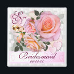 Rozen voor mijn liefde ~ Wedding Favor Magnet<br><div class="desc">Een  roos ontwerp met weinig roze harten. Verander de tekst aan uw behoeften. Een ideale weddenschap voor liefhebbers van roos!</div>