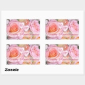 Rozen voor mijn Love Happy Jubileum Rechthoekige Sticker (Vel)