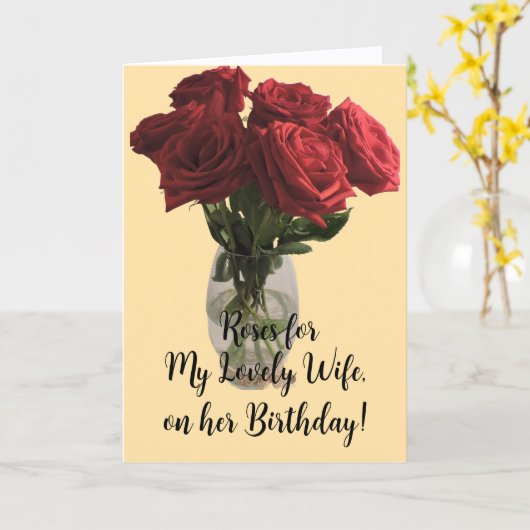 Rozen voor mijn vrouw, verjaardag Kaart (Gele Bloem)