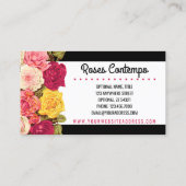 Rozen voor moderne zwarte en witte stripes visitekaartje (Achterkant)