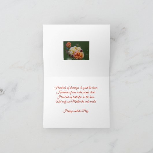Rozen voor moeder kaart (Binnen)