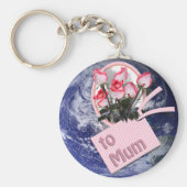 Rozen voor moeder op Moederdag Sleutelhanger (Voorkant)