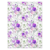 Rozen voor Paarse Floral Waterverf Design Tableclo Tafelkleed (Voorkant)