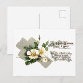 Rozen voor  paaskruis en honden feestdagenkaart (Voorkant / Achterkant)