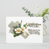 Rozen voor  paaskruis en honden feestdagenkaart (Staand voorkant)