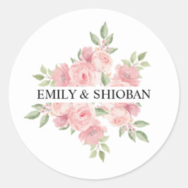 Rozen voor persoonlijke Waterverf Ronde Sticker