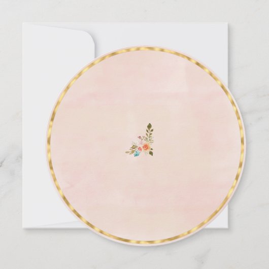 Rozen voor perziken-Waterverf en goudgeometrisch L Kaart (Achterkant)