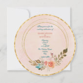 Rozen voor perziken-Waterverf en goudgeometrisch L Kaart (Voorkant)