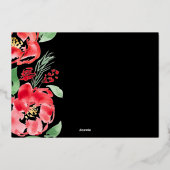 Rozen voor prettige kerstrode waterverf folie feestdagenkaart (Achterkant)