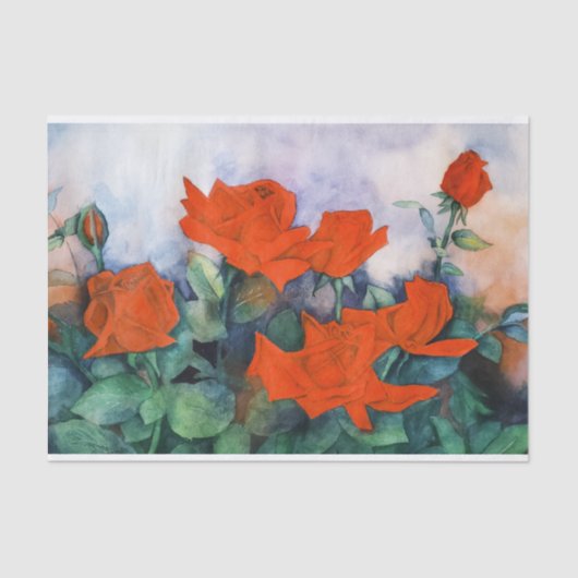 Rozen voor rode velvet Waterverf Tissuepapier (Voorkant)