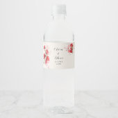 Rozen voor rood en roze papier waterfles etiket (Voorkant)
