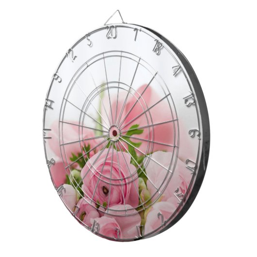 Rozen voor roze bruiloft dartbord (Voorkant Rechts)