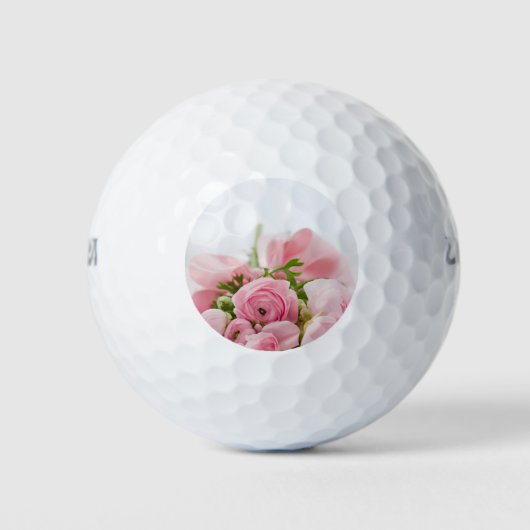 Rozen voor roze bruiloft golfballen (Voorkant)