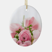 Rozen voor roze bruiloft keramisch ornament (Rechts)