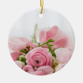Rozen voor roze bruiloft keramisch ornament (Voorkant)