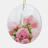 Rozen voor roze bruiloft keramisch ornament (Links)