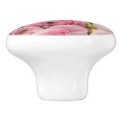 Rozen voor roze bruiloft keramische knop (Zijkant)