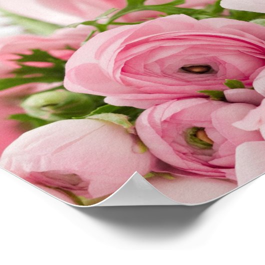 Rozen voor roze bruiloft poster (Hoek)