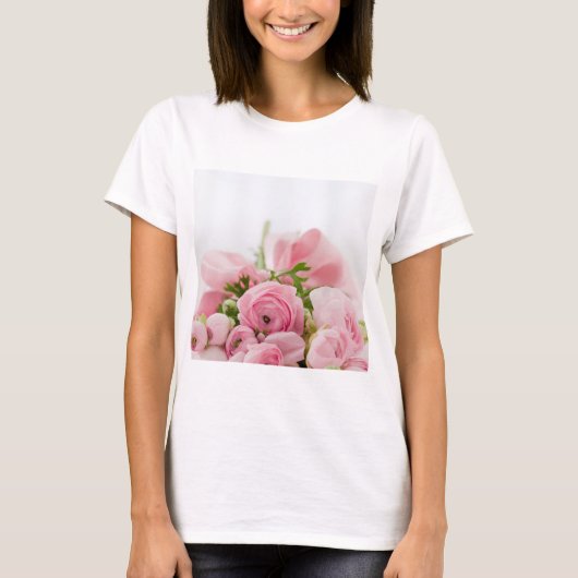 Rozen voor roze bruiloft t-shirt (Voorkant)