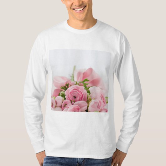 Rozen voor roze bruiloft t-shirt (Voorkant)