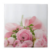 Rozen voor roze bruiloft tegeltje (Voorkant)