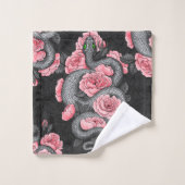 Rozen voor slangen en perziken bad handdoek (Wasdoekje)