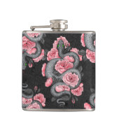 Rozen voor slangen en perziken heupfles (Voorkant)