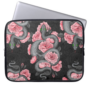 Rozen voor slangen en perziken laptop sleeve