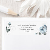 Rozen voor Stamblauw Waterverf Etiket (Insitu)