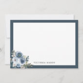 Rozen voor Stamblauw Waterverf Notitiekaartje (Voorkant)